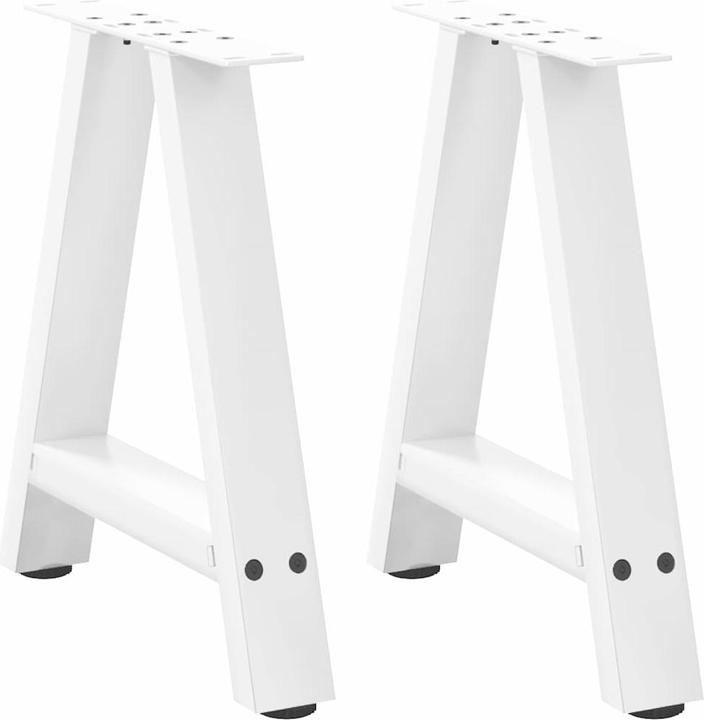 Immagine prodotto VidaXL Gambe per tavolino da caffè a forma di A 2 pezzi. Gamba per tavolo in acciaio bianco 60x(30-31) cm