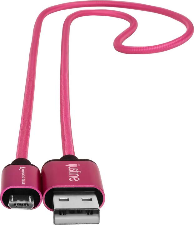 Kondor Blue iJustine Pink USB A to Micro USB Fast Charging Data Cable (10") (0.76 m)