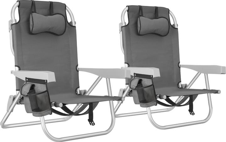 Produktbild tectake Strandstuhl Coral, klappbar mit Rucksackfunktion
