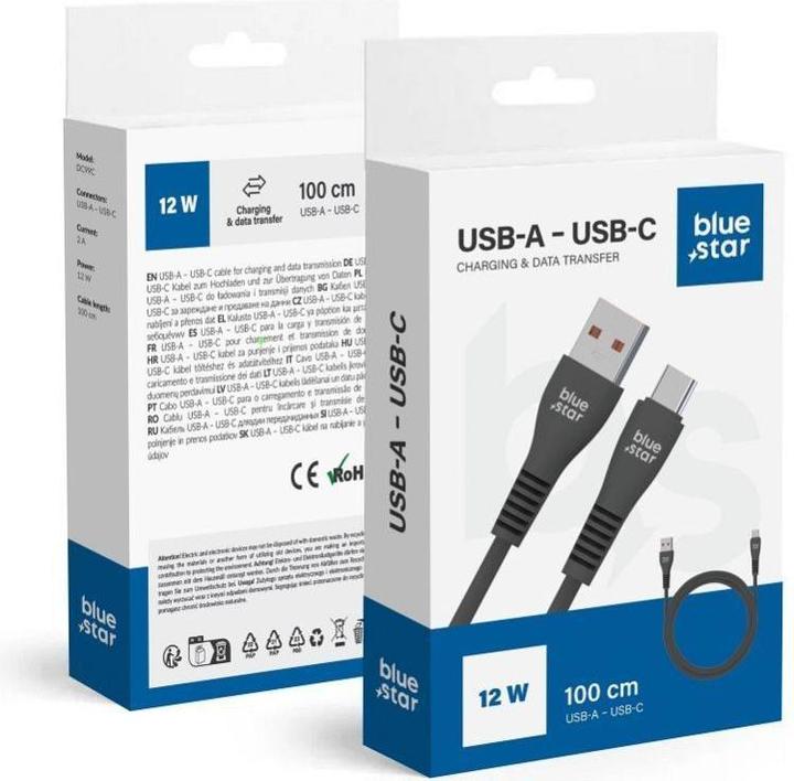 Actual product image BlueStar Cable Blue Star BLUE STAR cable USB A to Type C 2A 12W DC99C 1 m black (1 m, USB 2.0)