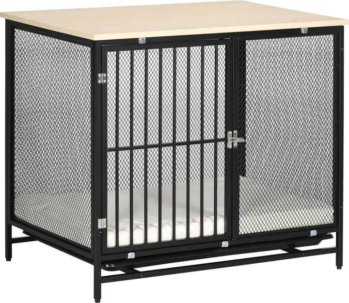 PawHut Hundekäfig mit Tischplatte (Hundehütte)