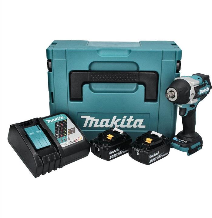 Image du produit Makita DTW 700 RTJ Clé à choc sans fil 18 V 700 Nm 1/2" XPT Brushless + 2x batterie 5,0 Ah + chargeur (Fonctionnement sur batterie)