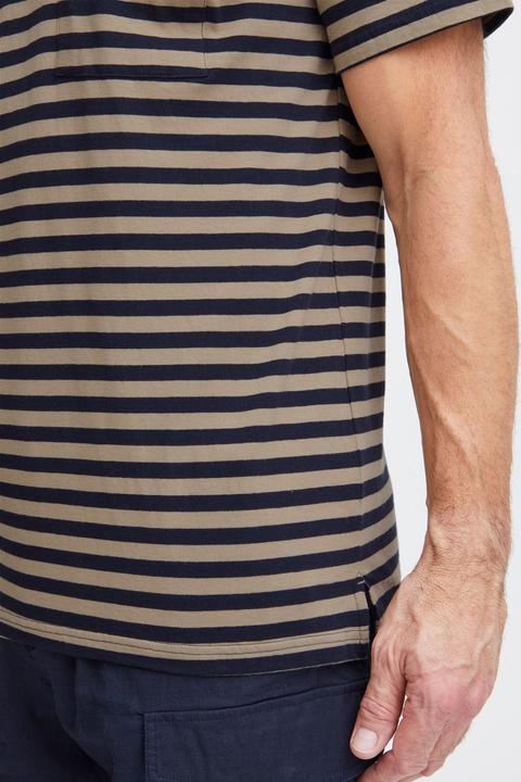 Actual product image FQ1924 FQTom SS stripe linnen blend tee 21900649 (L)