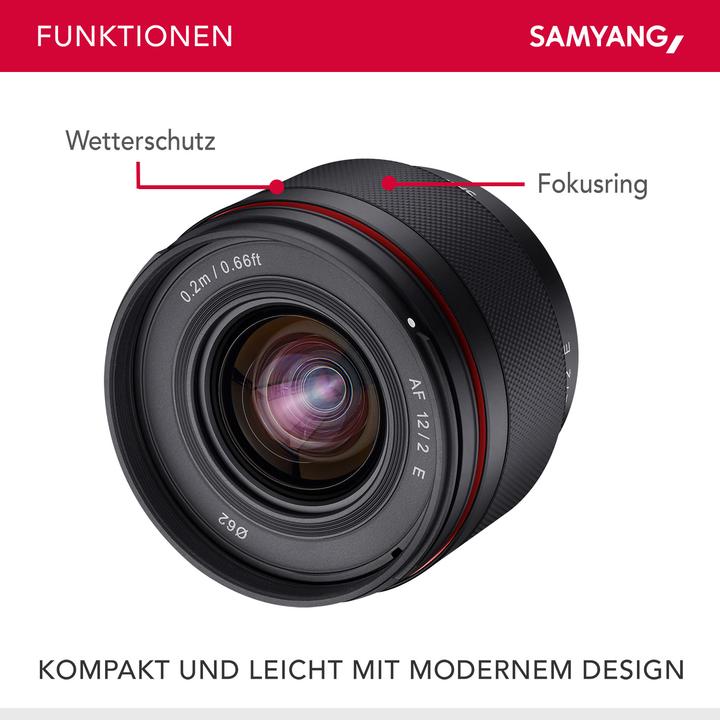 Produktbild Samyang AF 12mm f/2.0 Sony E (Sony E, APS-C / DX)