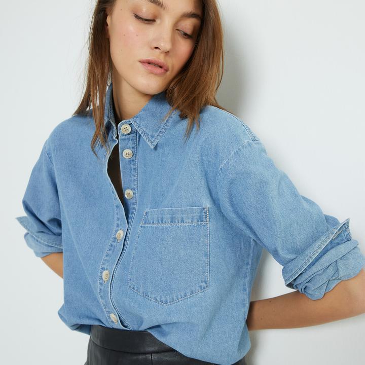 Produktbild La Redoute Collections Jeanshemd mit langen Ärmeln (32)