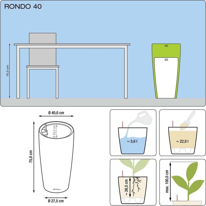 Actual product image Lechuza Rondo (40 cm)
