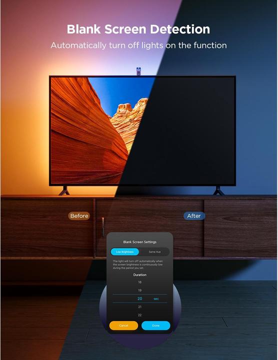 Image du produit Govee Rétroéclairage TV envisagé (Blanc chaud, RGBIC, 500 cm, Intérieur)