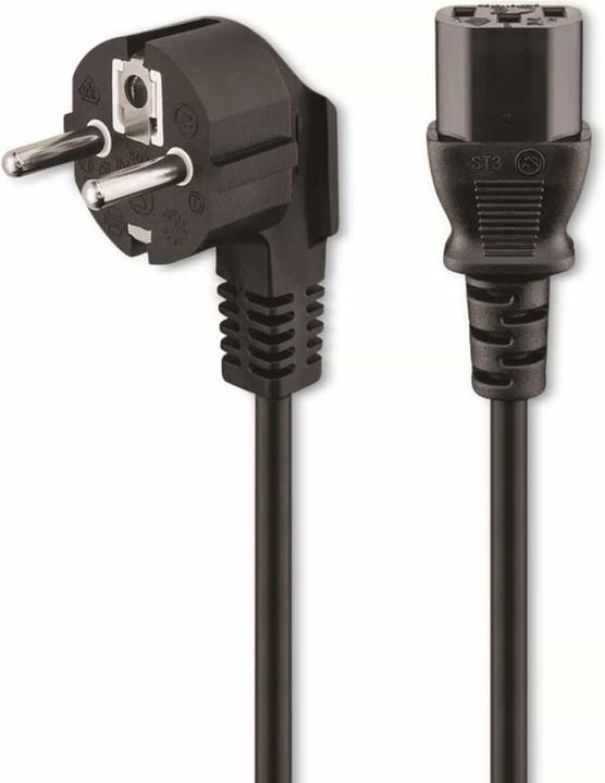 Produktbild Goobay Kaltgeräte Anschlusskabel abgewinkelt, 2,5 m, Schwarz (2.50 m)