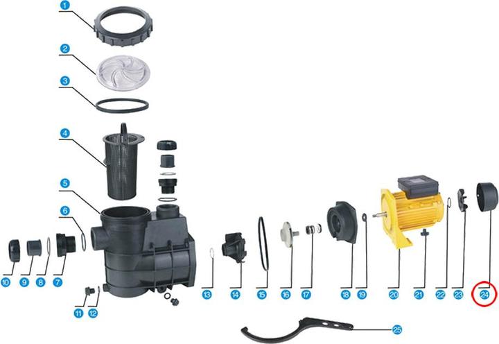 Produktbild SunSun Schwimmbadpumpe Ersatzteil HZS-550 750 Lüfter Abdeckung Poolpumpe Pumpe