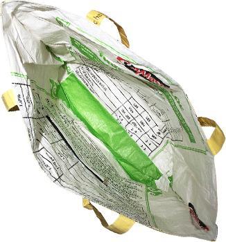 Actual product image Bekos Upcycling - Large Shopper XXL from Recycled Feed Sacks Frog yellow