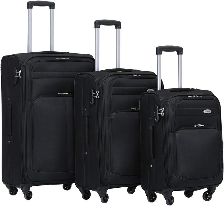 Beibye Reisekoffer, Schwarz, Set (115 l, M (50 - 90l), L (90 - 115l), XL (ab 115l))