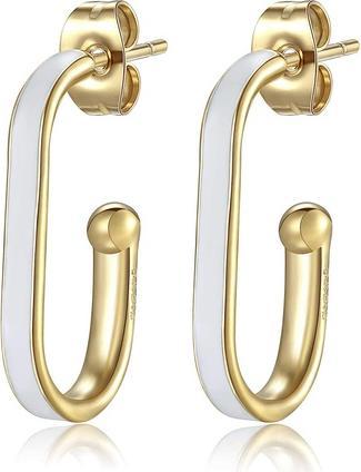 Actual product image Sagapo S'Agapµ - Gold-plated oval earrings with Vibes SVB28 enamel
