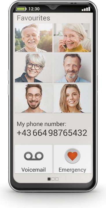 Image du produit Emporia SMART.6, smartphone pour seniors (128 Go, Noir, 6.58", SIM simple, 50 Mpx, 5G)