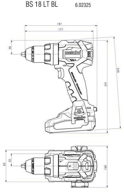 Actual product image Metabo BS 18 LT BL (Rechargeable battery operated)