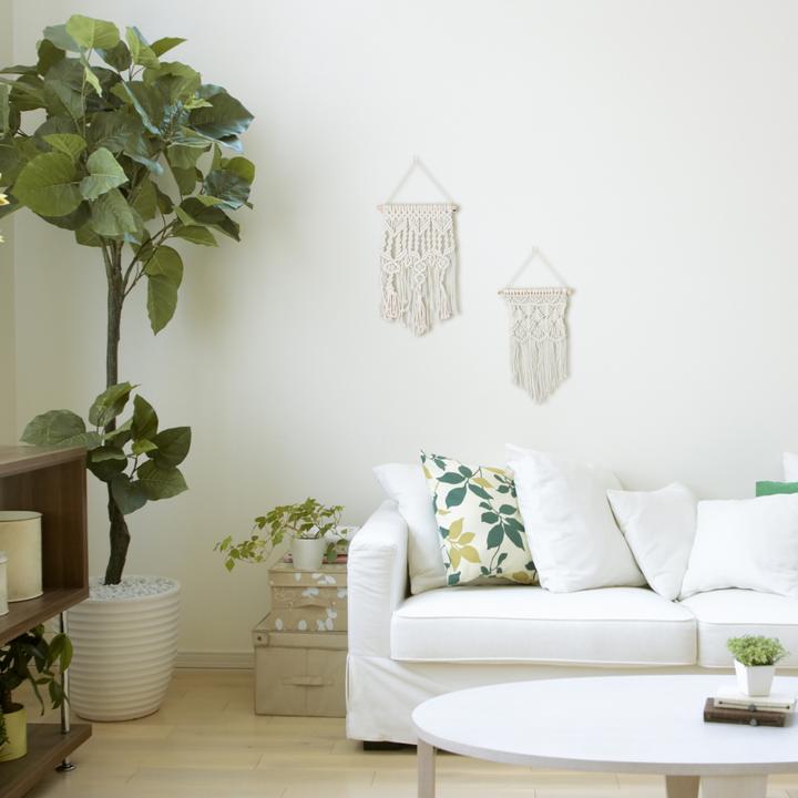 Productafbeelding Relaxdays 2-delige macramé wandhanger (30 x 1,5 x 60 cm)