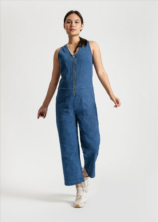 Du/Er W Performance Denim Jumpsuit - Light Stone