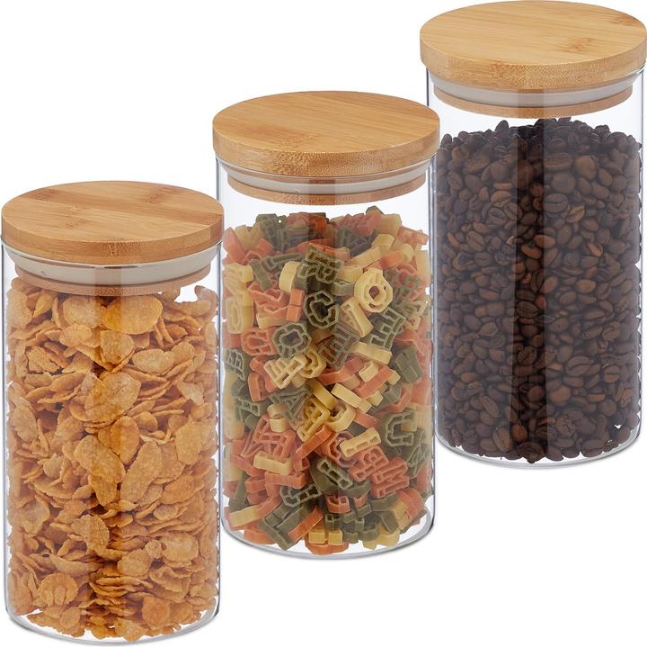 Actual product image Relaxdays 3x storage jar (1 l)