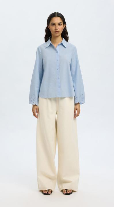 Actual product image Selected Femme Broderie Anglaise Langarmhemd (38)