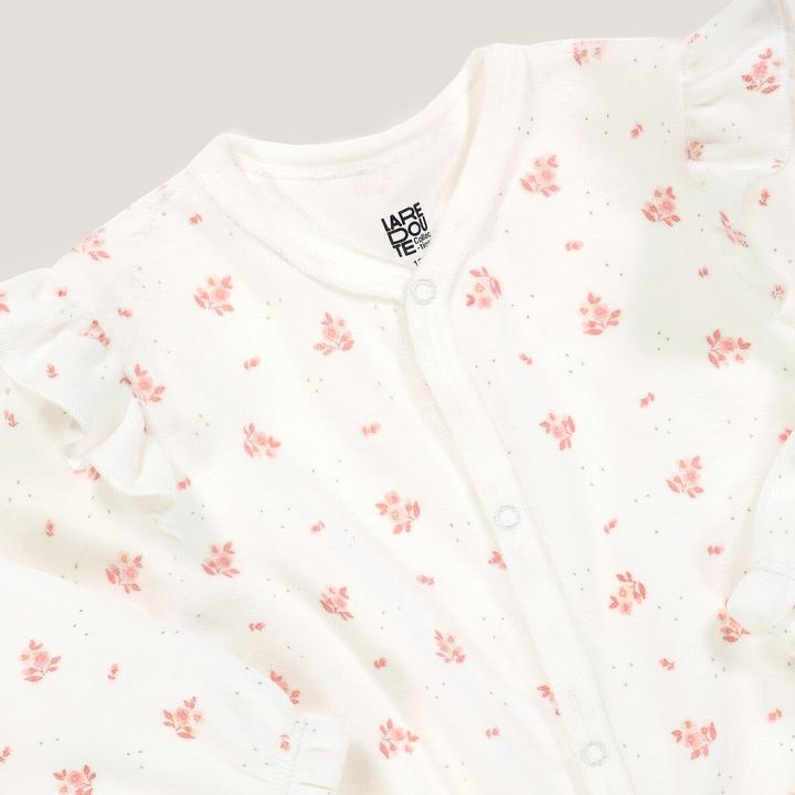 Actual product image La Redoute Collections Velvet romper with flounces and floral pattern (50)