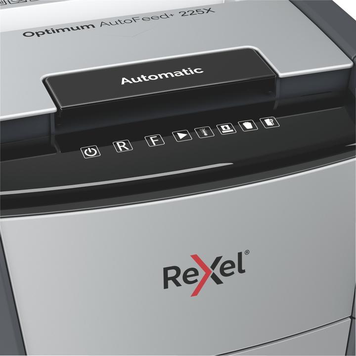 Actual product image Rexel Shredder Optimum AutoFeed+ 225X Particle cut 4 x 25 mm 60 l Number of sheets (max.): 225 Sic (Particle cut)