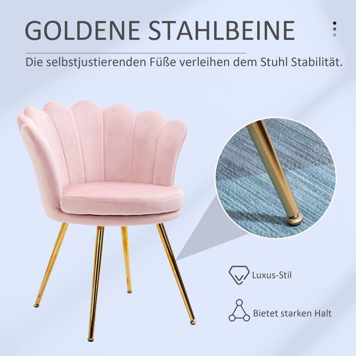 Produktbild Swisshandel24 Sessel Wohnzimmer Relaxsessel Loungesessel mit Metallbeine, Samtoptik Rosa