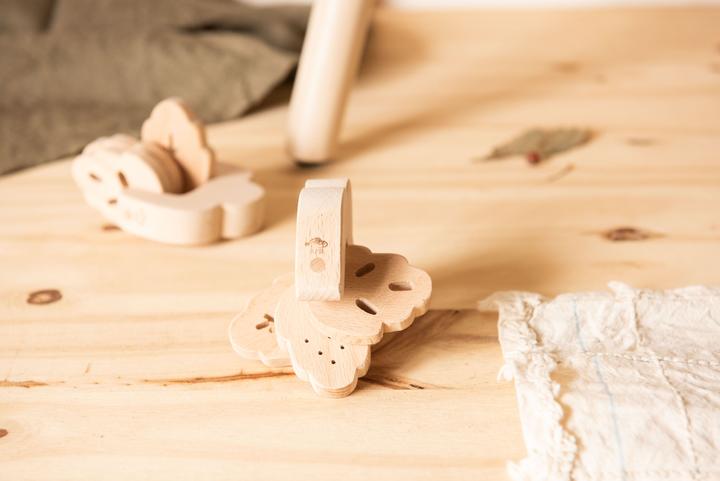 Actual product image Childhome Childwood Handmade Wooden Rattle LEAF