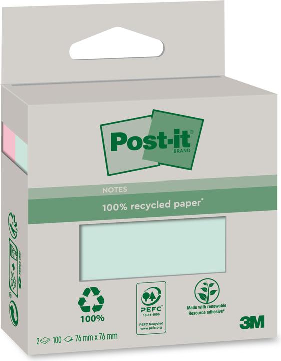 Image du produit Post-it Notes de recyclage (7,6 x 7,6 cm)