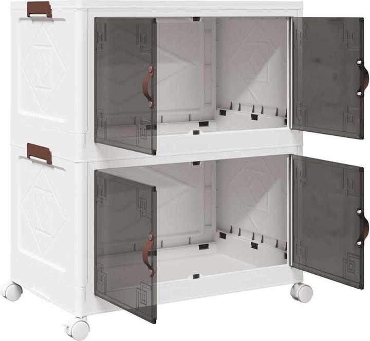 Image du produit VidaXL Boîte de rangement sur roulettes Empilable 2 étages 75 L 65 x 40 x 76cm (65 x 40 x 76 cm, 75 l)