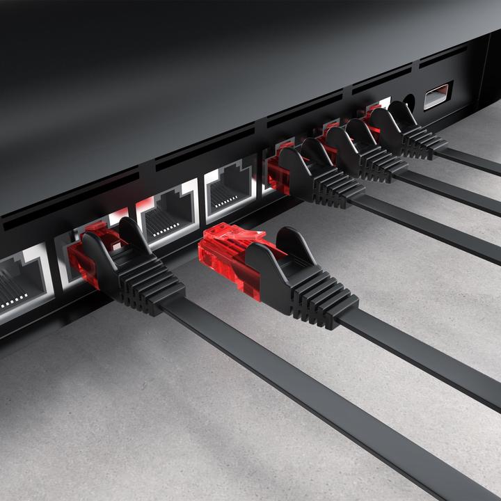 Produktbild CSL CAT.6 Netzwerkkabel flach - Ethernet Gigabit Lan Kabel RJ45 - komp. CAT.5 CAT.6 CAT.7 CAT.8 (UTP, CAT6, 10 m)
