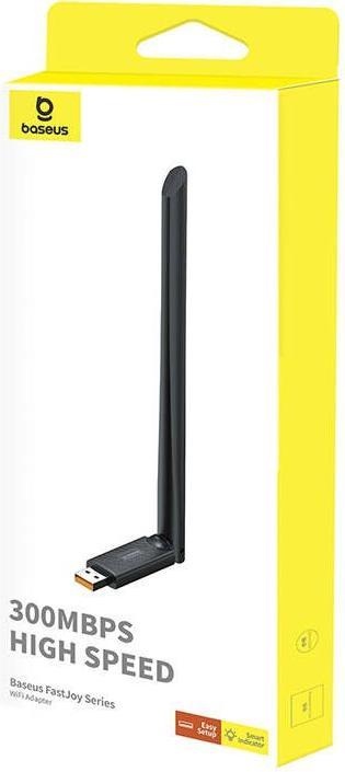 Produktbild Baseus Adapter WiFi FastJoy 300Mbps (czarny) (USB)