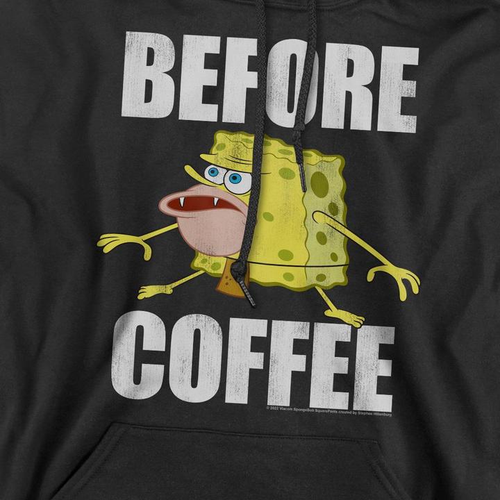 Immagine prodotto Spongebob Squarepants Before Coffee Meme Felpa con Cappuccio Uomo (L)