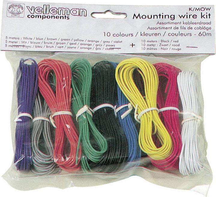 Productafbeelding Velleman Montagedraadset - 10 kleuren - 60M (60 m)