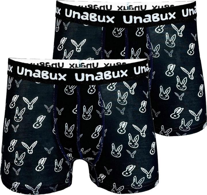 Produktbild Unabux Boxer BLACK WHITE RABBIT (M, 2er Pack)