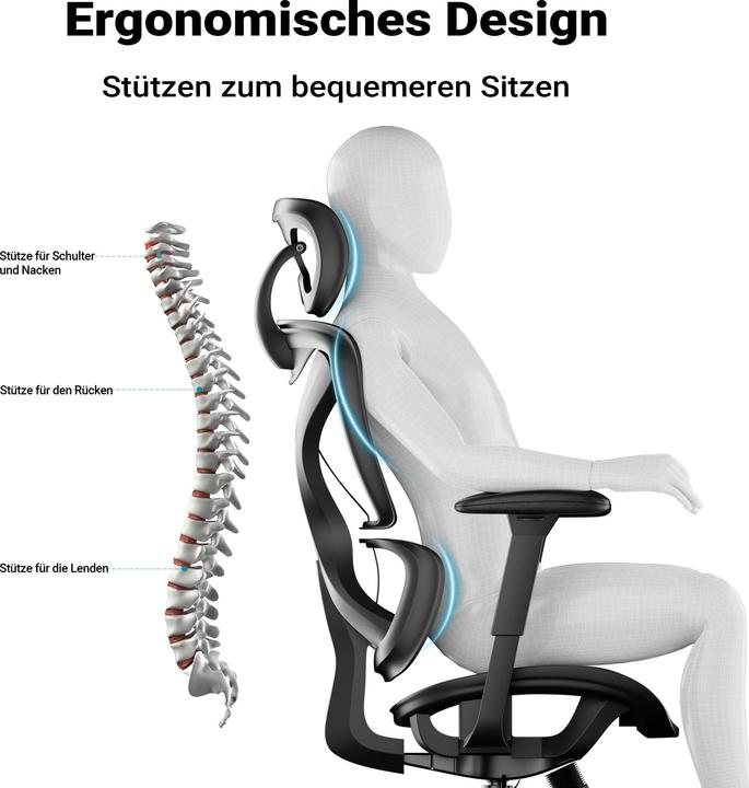 Immagine prodotto Wiltec Sedia da ufficio ergonomica