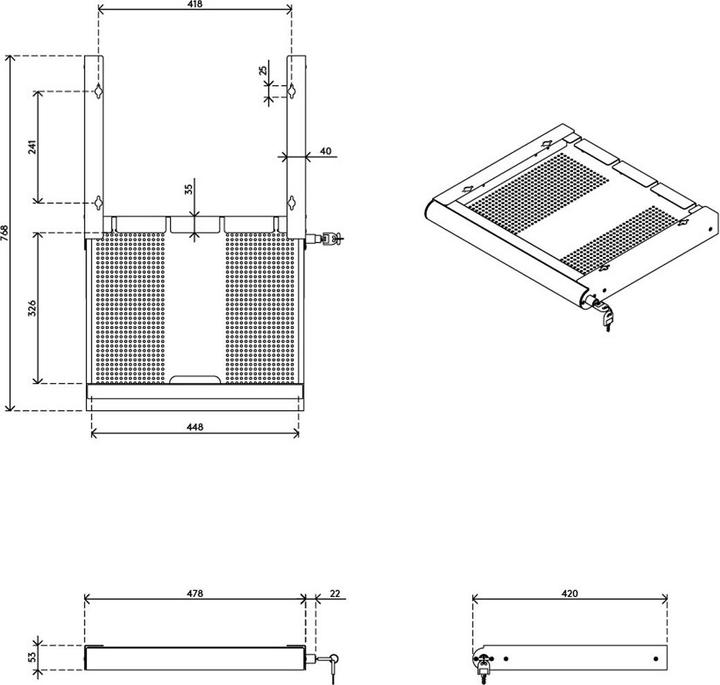 Actual product image Dataflex PC-Halterung