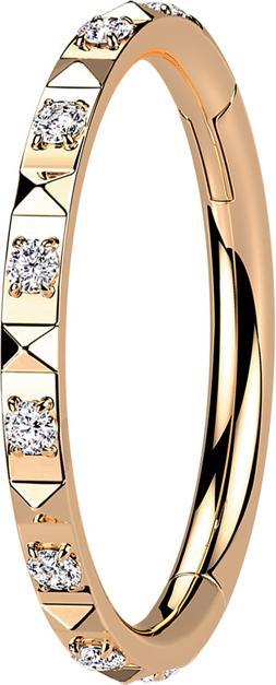 Immagine prodotto Star Piercing Anello a micro segmenti con cerniera in oro rosa con piramidi e cristalli argento (senza ottone)