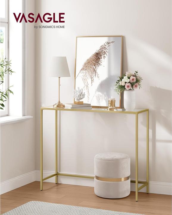 Actual product image Vasagle Konsolentisch 100.5 x 80 cm, Gold, Tiefe: 20