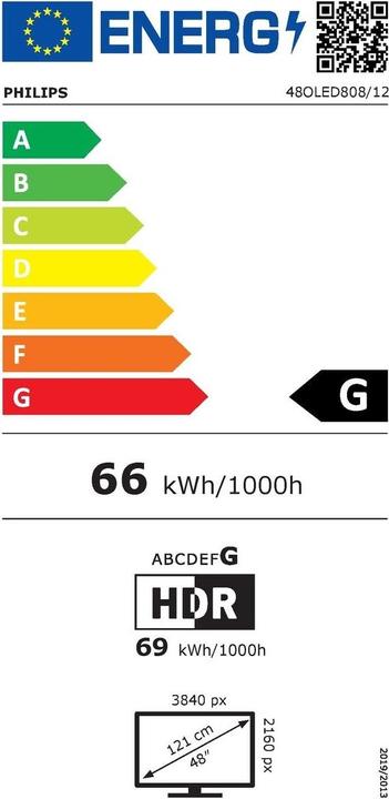 Energie-Label Philips 48OLED808/12 (48", OLED808, OLED, 4K, 2023)