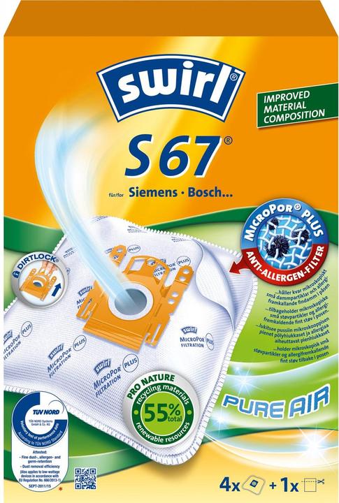 Actual product image Swirl Dammsugarpåsar S67 4ST (OBS 3S (1 x)