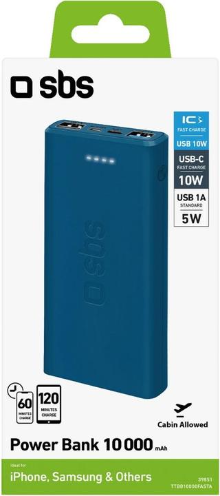 Actual product image SBS fast charge with 10,000 mAh and 2 USB (10000 mAh, 10 W, 37 Wh)