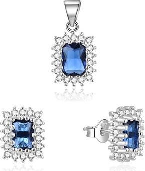 Beneto Elegantes Schmuckset mit Zirkonen TAGSET287 (Anhänger, Ohrringe)