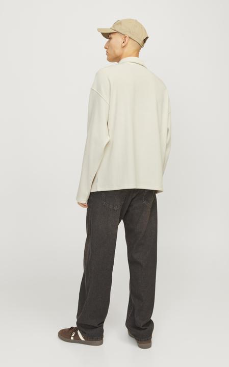 Actual product image Jack & Jones Jorrick Plisse Sweat Zip Split Polo Ln (L)