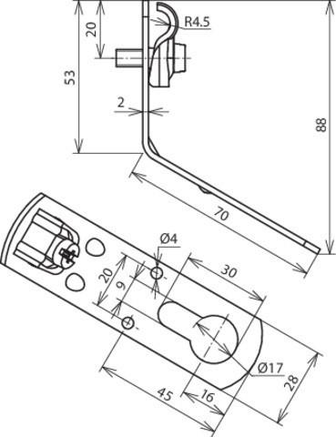 Actual product image Dehn Roof cable holder for corrugated sheet roofs 202015