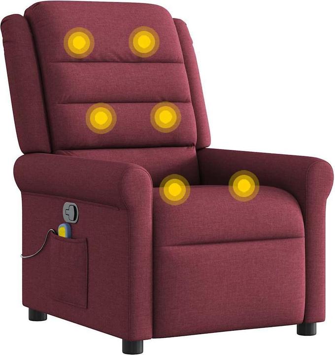 Immagine prodotto VidaXL Poltrona massaggiante Tessuto rosso vino Poltrona massaggiante TV