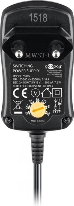 Produktbild Goobay 3 V - 12 V Universal-Netzteil 0.6 A