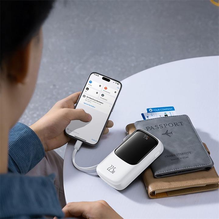 Actual product image Baseus Qpow Pro+ Power Bank 22.5W 10000mAh USB-C - White (10000 mAh, 22.50 W)