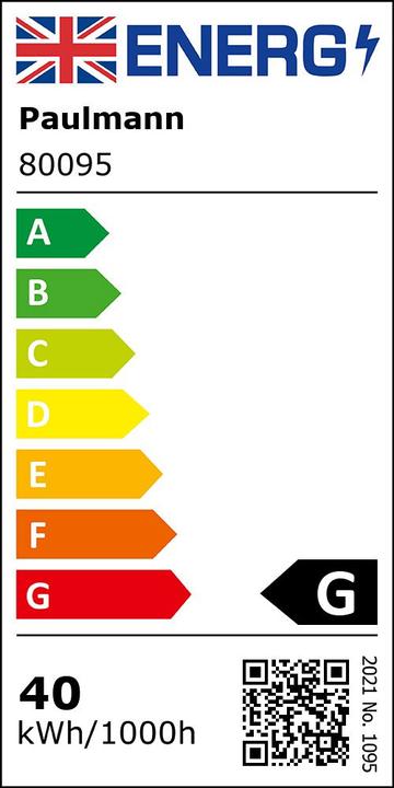 Energy Label Paulmann Oven lamp (E14, 40 W, 280 lm, 1 x, G)
