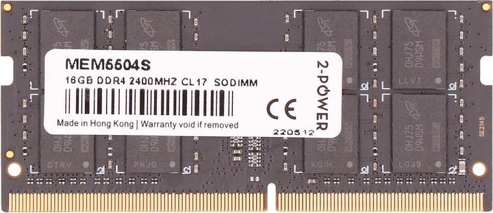 Produktbild 2-Power 16GB DDR4 2400MHz CL17 SODIMM (1 x 16GB, 2400 MHz, DDR4-RAM, SO-DIMM)