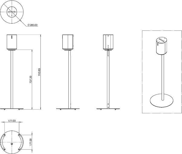 Actual product image Multibrackets ERA100 Stand Sonos, metal/aluminium/4509 (1 pcs., Stand)