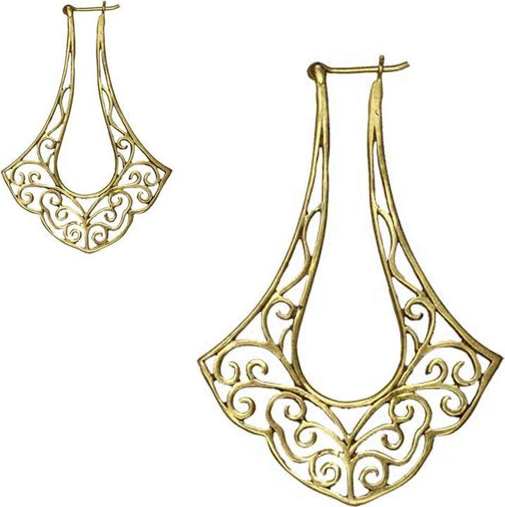 Star Piercing Ohrring vergoldet Mandala Tropfen (Messing)